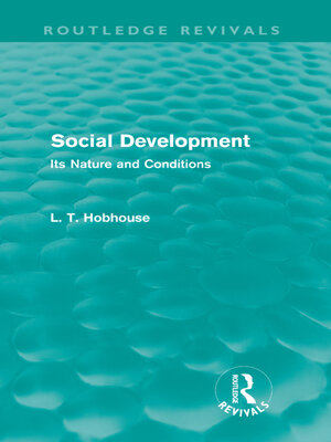 cover image of Social Development (Routledge Revivals)